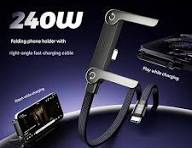 240W Folding Phone Holder with Right-Angle Fast Charging Cable